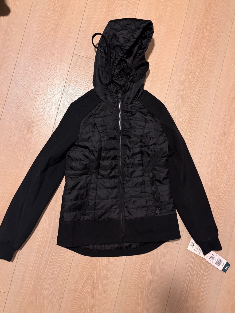 Women’s black zip up hooded jacket